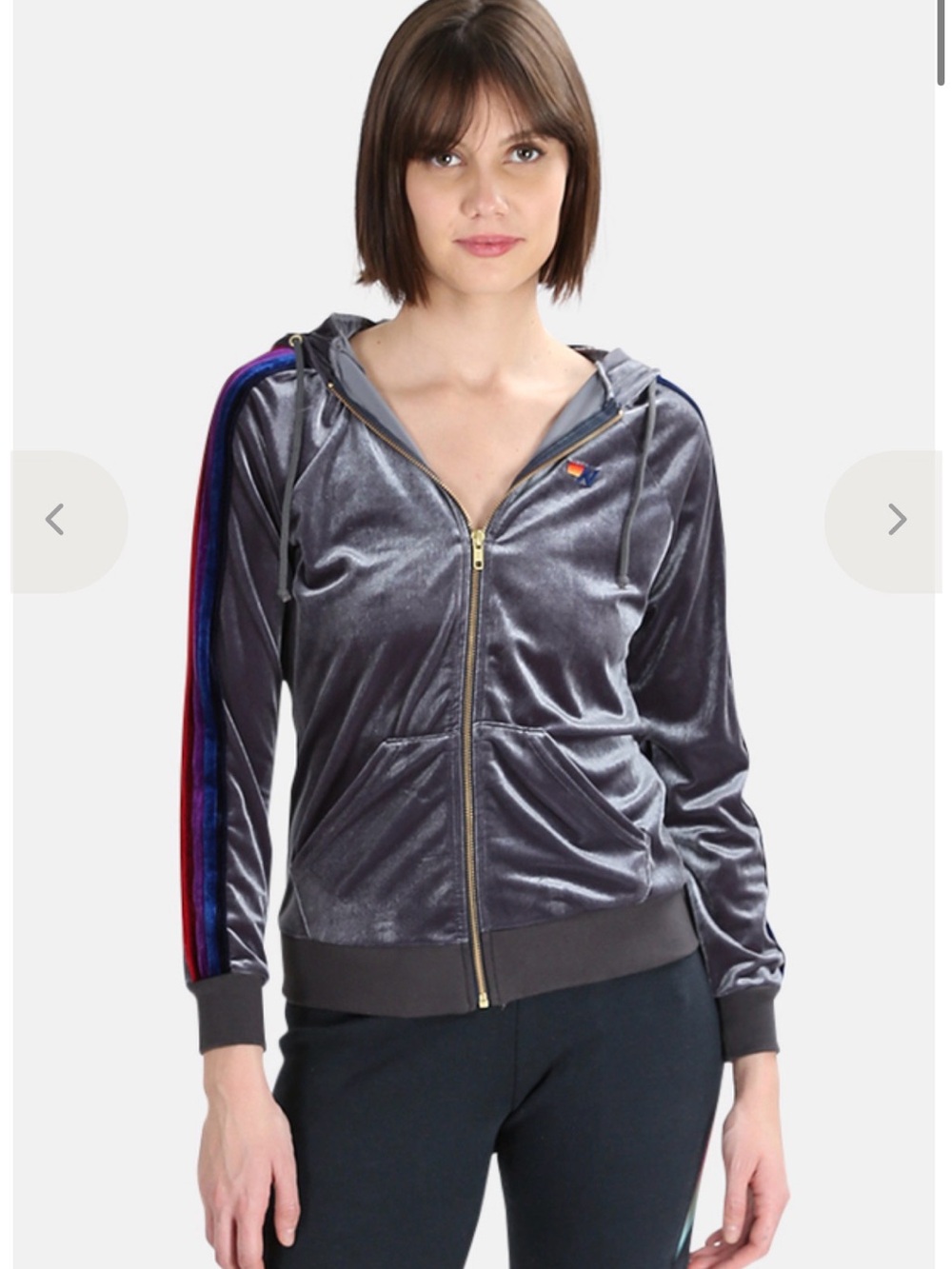 Aviator Nation Velour Zip Up Hoodie size XS